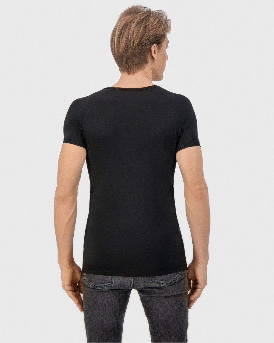 t-shirt, kort, zwarte, man, rugzijde