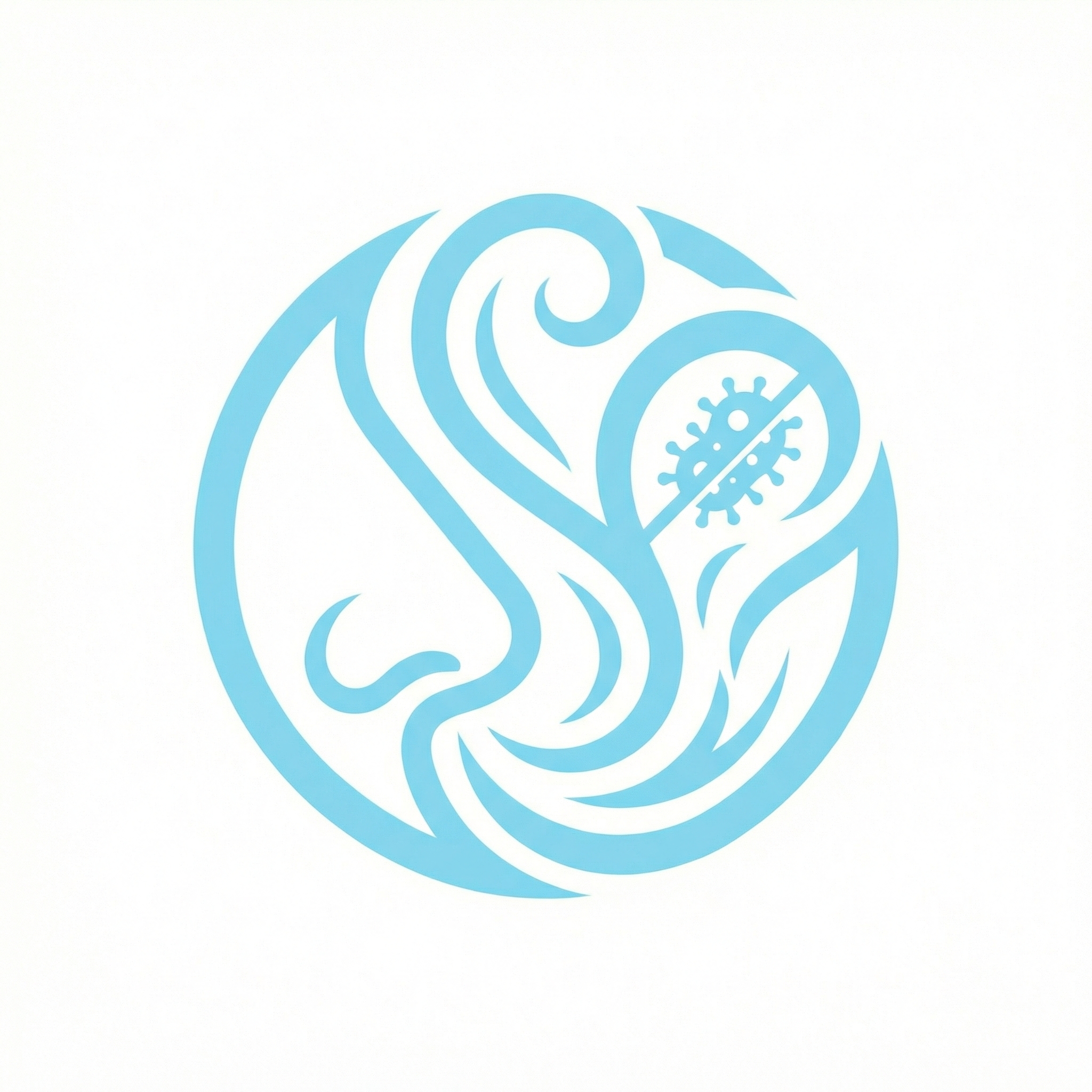 logo, blauw, golf, cirkel, virus-illustratie
