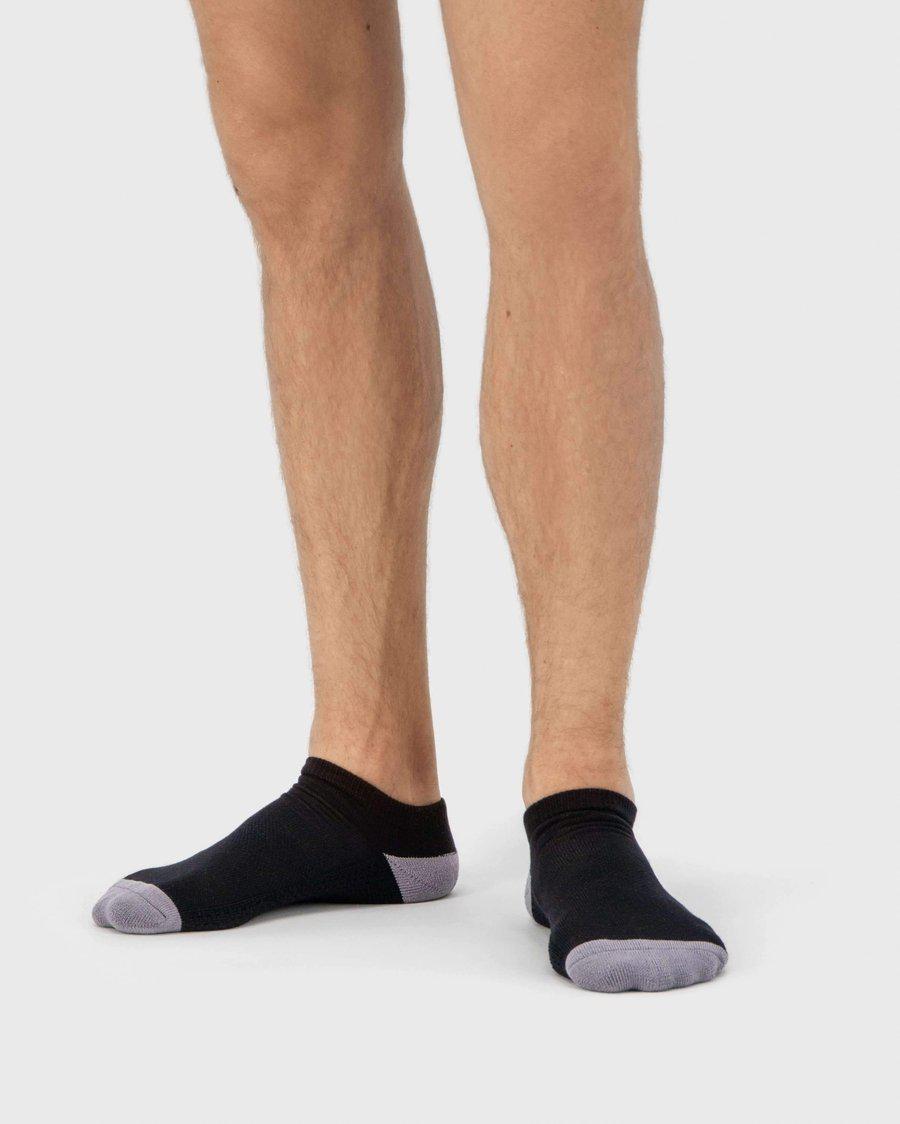 voetbalsokken, laag model, zwarte sokken, grijze tenen, anatomische pasvorm